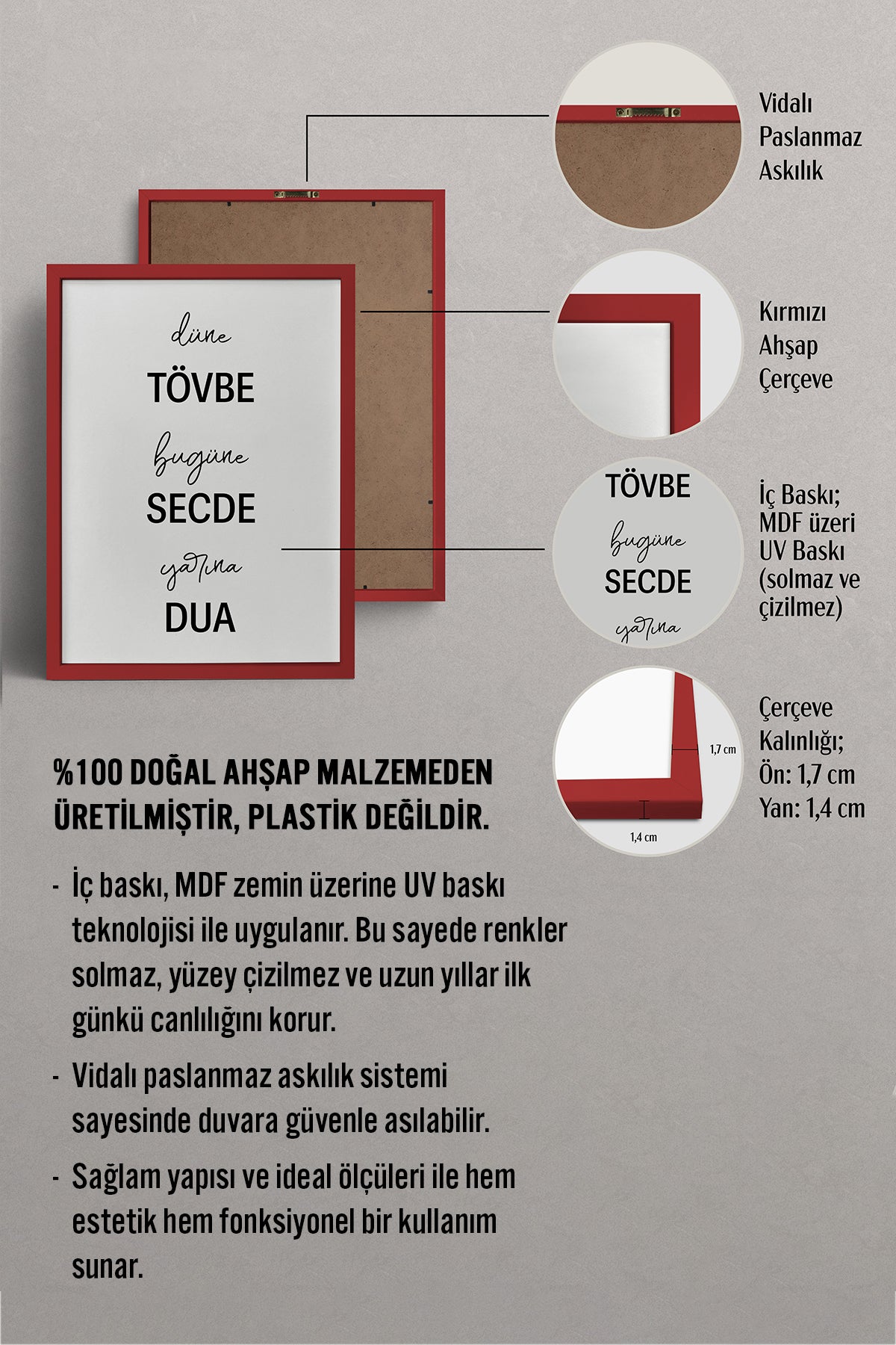 HOMEPACK Ahşap Çerçeveli Tablo Çerçeveli Poster Sanatsal Modern Duvar Dekoru TK-1259
