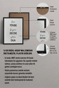 HOMEPACK Ahşap Çerçeveli Tablo Çerçeveli Poster Sanatsal Modern Duvar Dekoru TK-1259