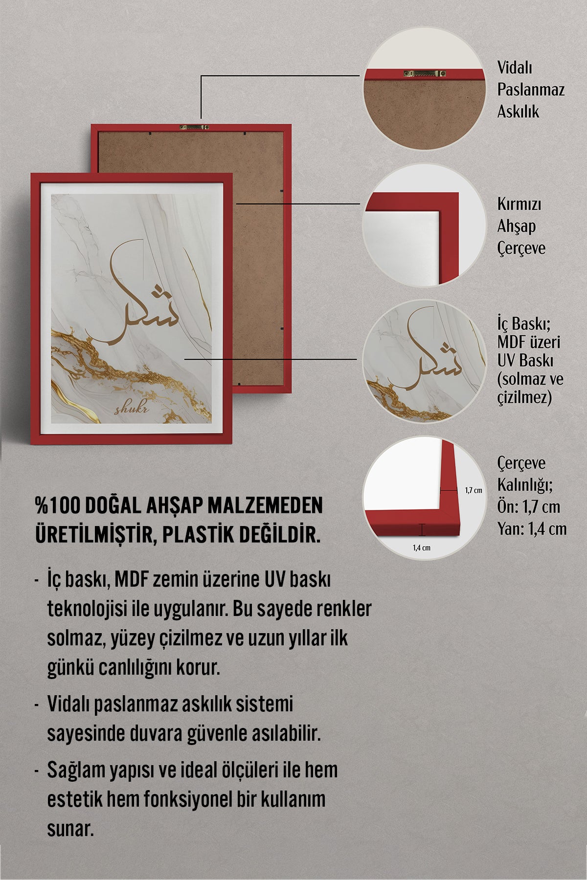 HOMEPACK Ahşap Çerçeveli Tablo Çerçeveli Poster Sanatsal Modern Duvar Dekoru TK-1261