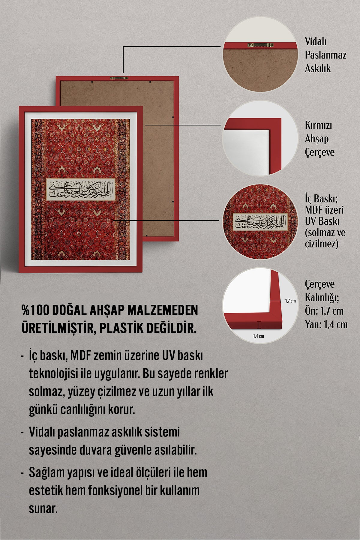 HOMEPACK Ahşap Çerçeveli Tablo Çerçeveli Poster Sanatsal Modern Duvar Dekoru TK-1265