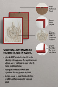 HOMEPACK Ahşap Çerçeveli Tablo Çerçeveli Poster Sanatsal Modern Duvar Dekoru TK-1268