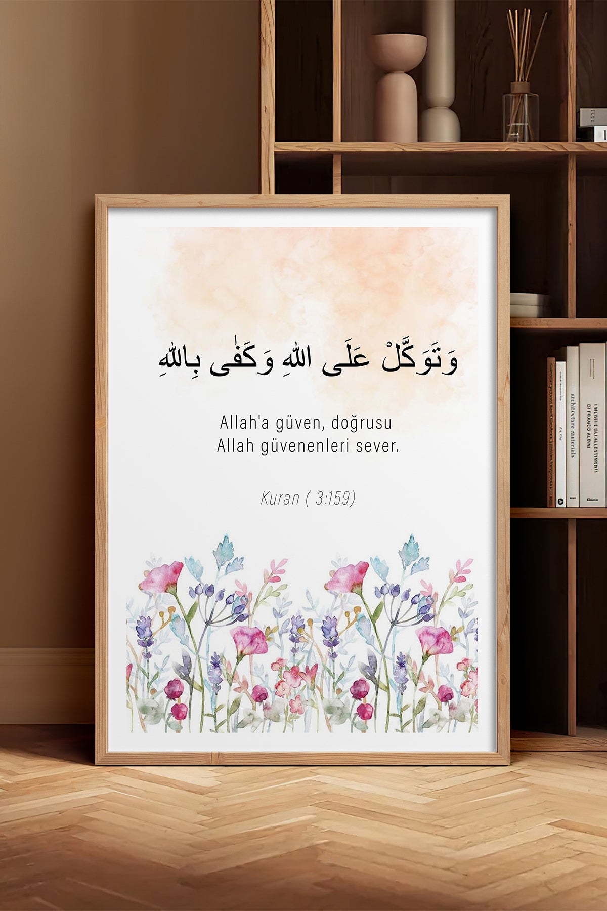 HOMEPACK Ahşap Çerçeveli Tablo Çerçeveli Poster Sanatsal Modern Duvar Dekoru TK-1271