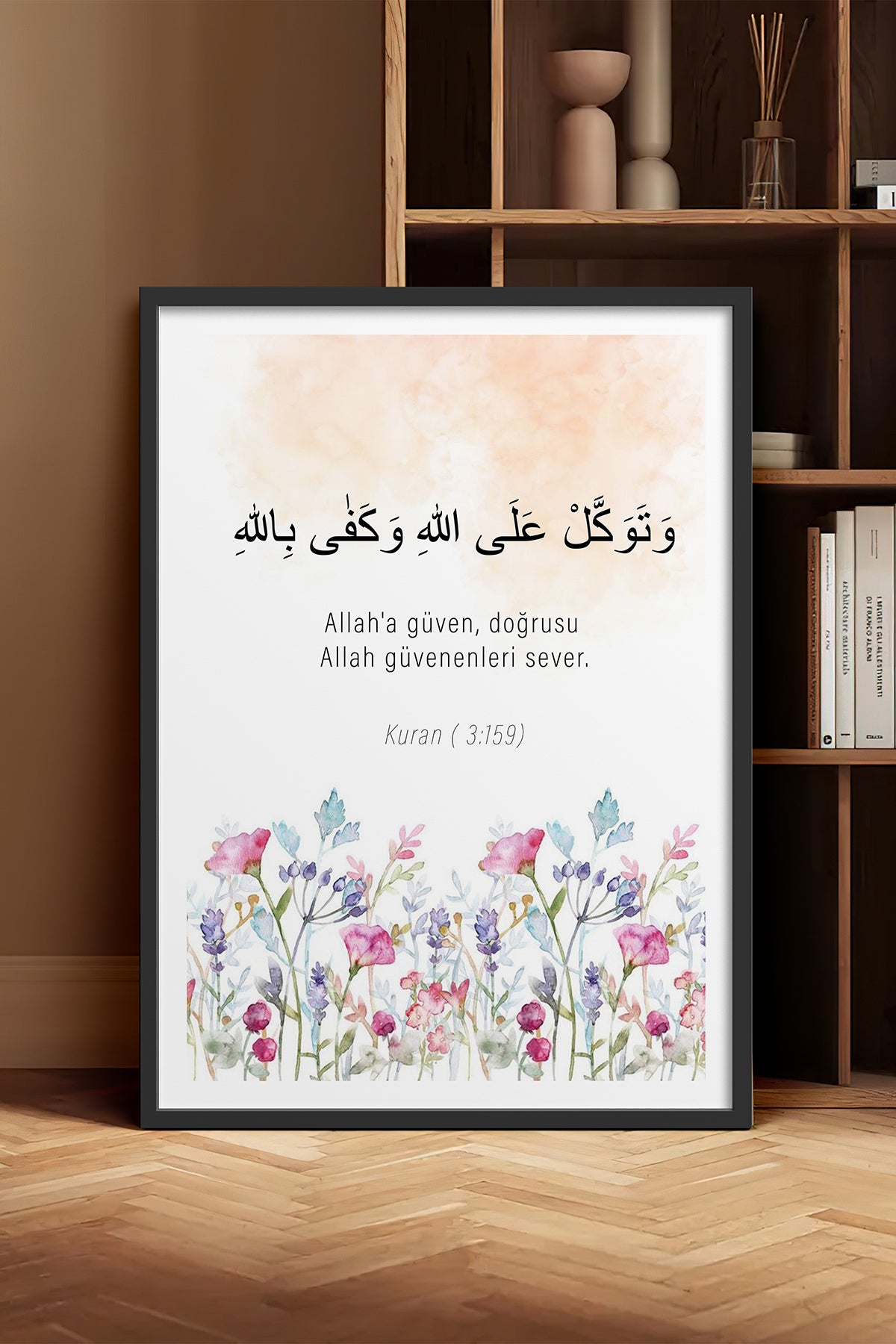 HOMEPACK Ahşap Çerçeveli Tablo Çerçeveli Poster Sanatsal Modern Duvar Dekoru TK-1271