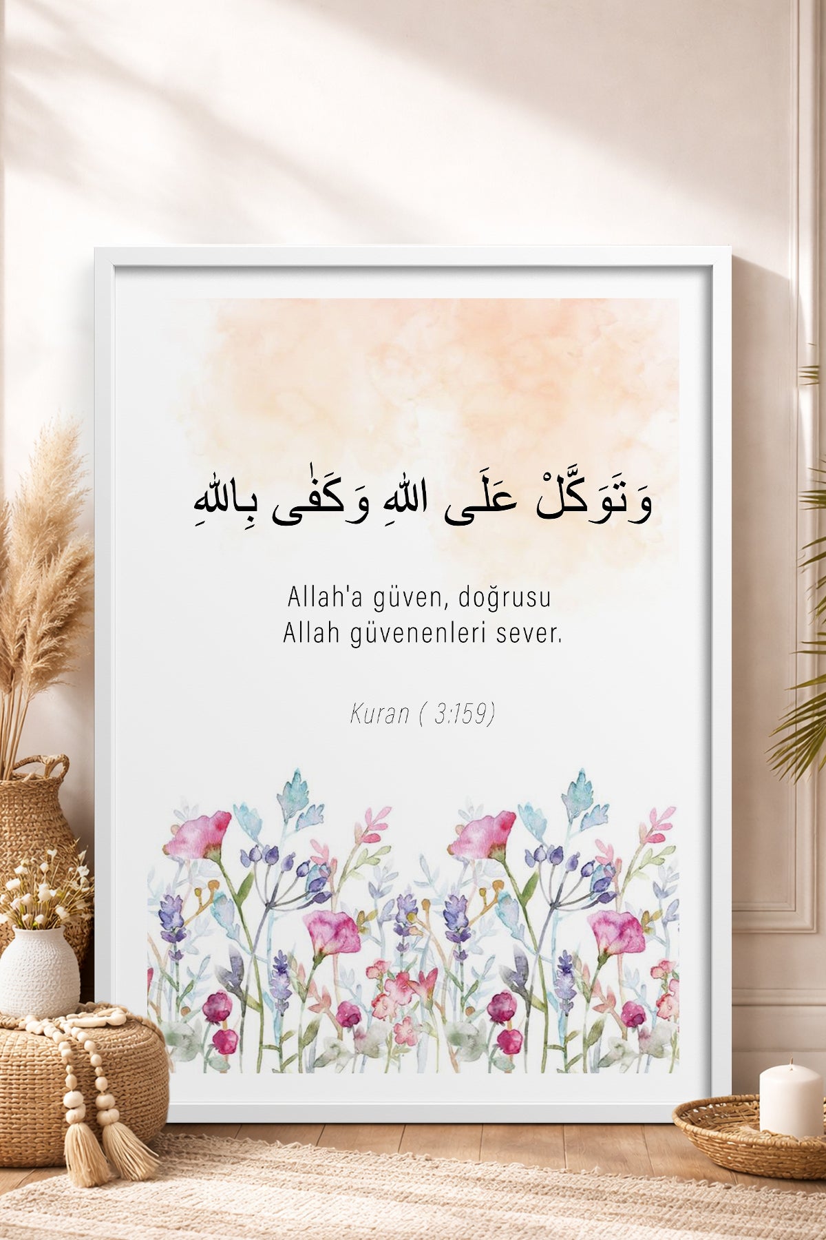 HOMEPACK Ahşap Çerçeveli Tablo Çerçeveli Poster Sanatsal Modern Duvar Dekoru TK-1271