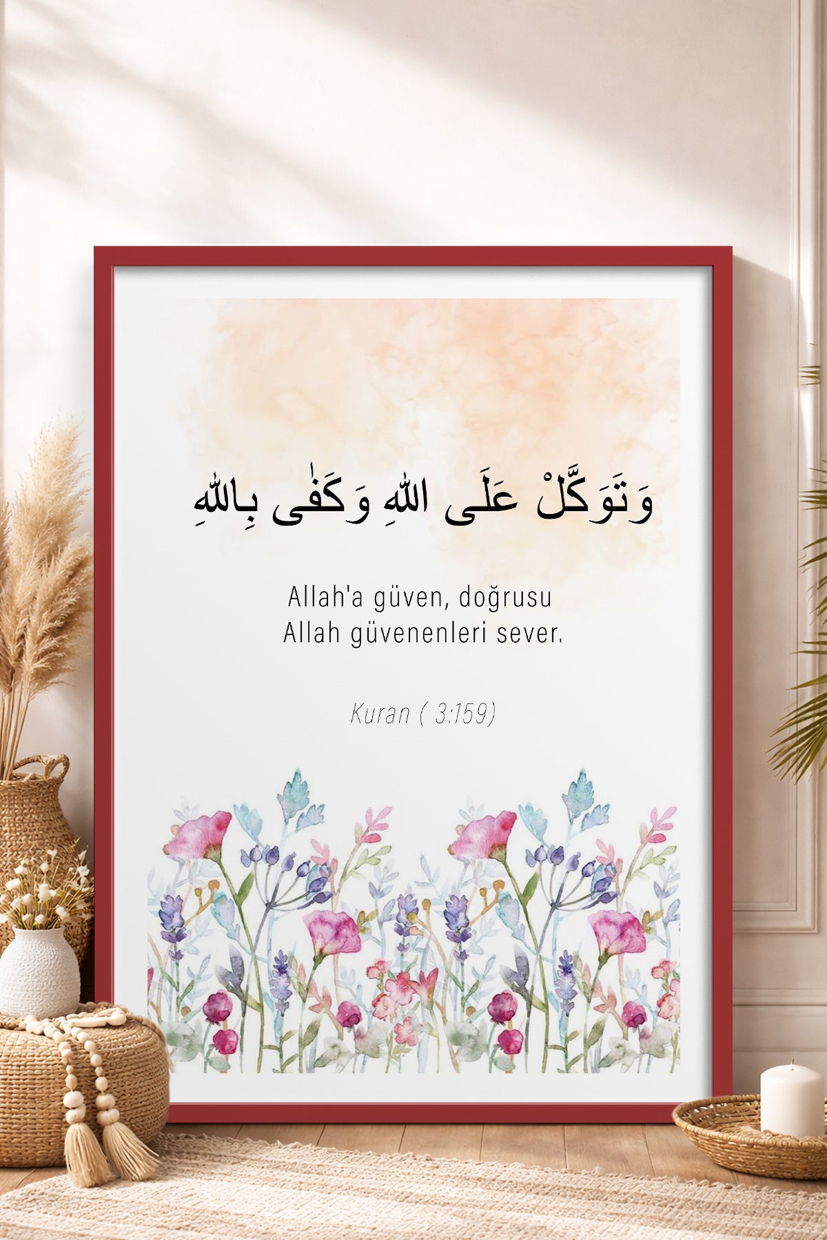 HOMEPACK Ahşap Çerçeveli Tablo Çerçeveli Poster Sanatsal Modern Duvar Dekoru TK-1271