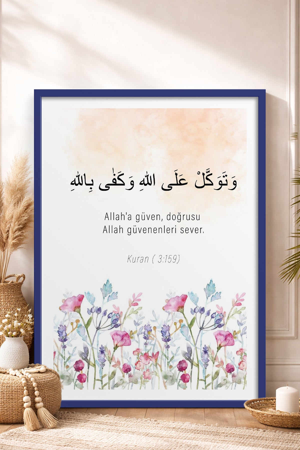 HOMEPACK Ahşap Çerçeveli Tablo Çerçeveli Poster Sanatsal Modern Duvar Dekoru TK-1271