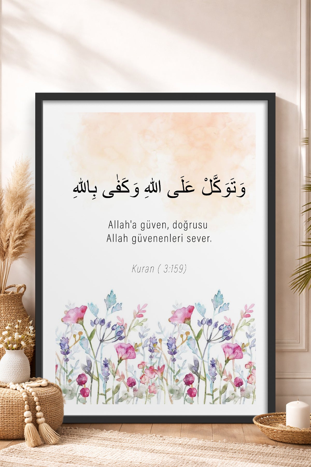 HOMEPACK Ahşap Çerçeveli Tablo Çerçeveli Poster Sanatsal Modern Duvar Dekoru TK-1271