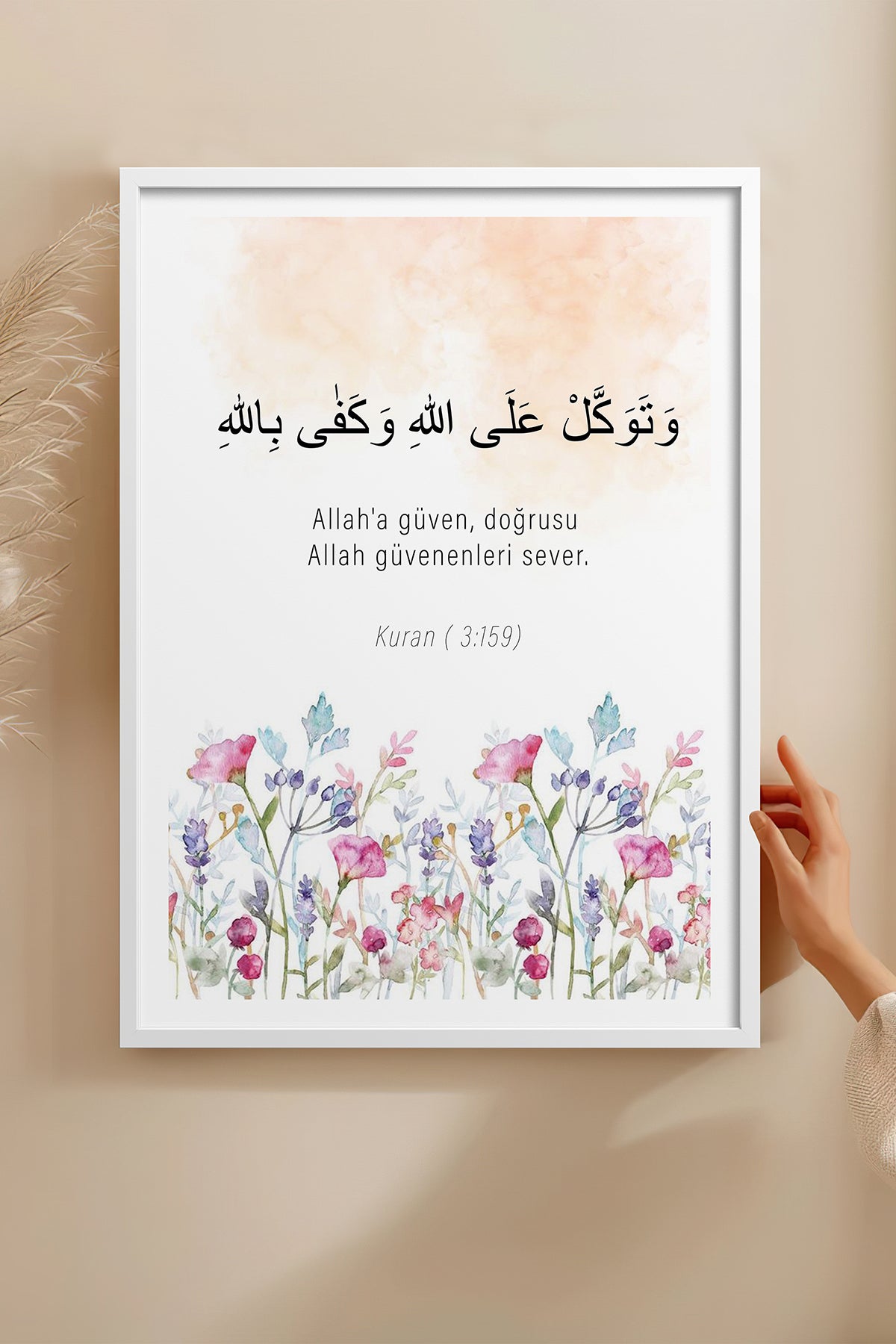 HOMEPACK Ahşap Çerçeveli Tablo Çerçeveli Poster Sanatsal Modern Duvar Dekoru TK-1271