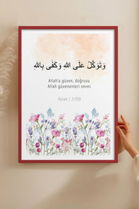 HOMEPACK Ahşap Çerçeveli Tablo Çerçeveli Poster Sanatsal Modern Duvar Dekoru TK-1271