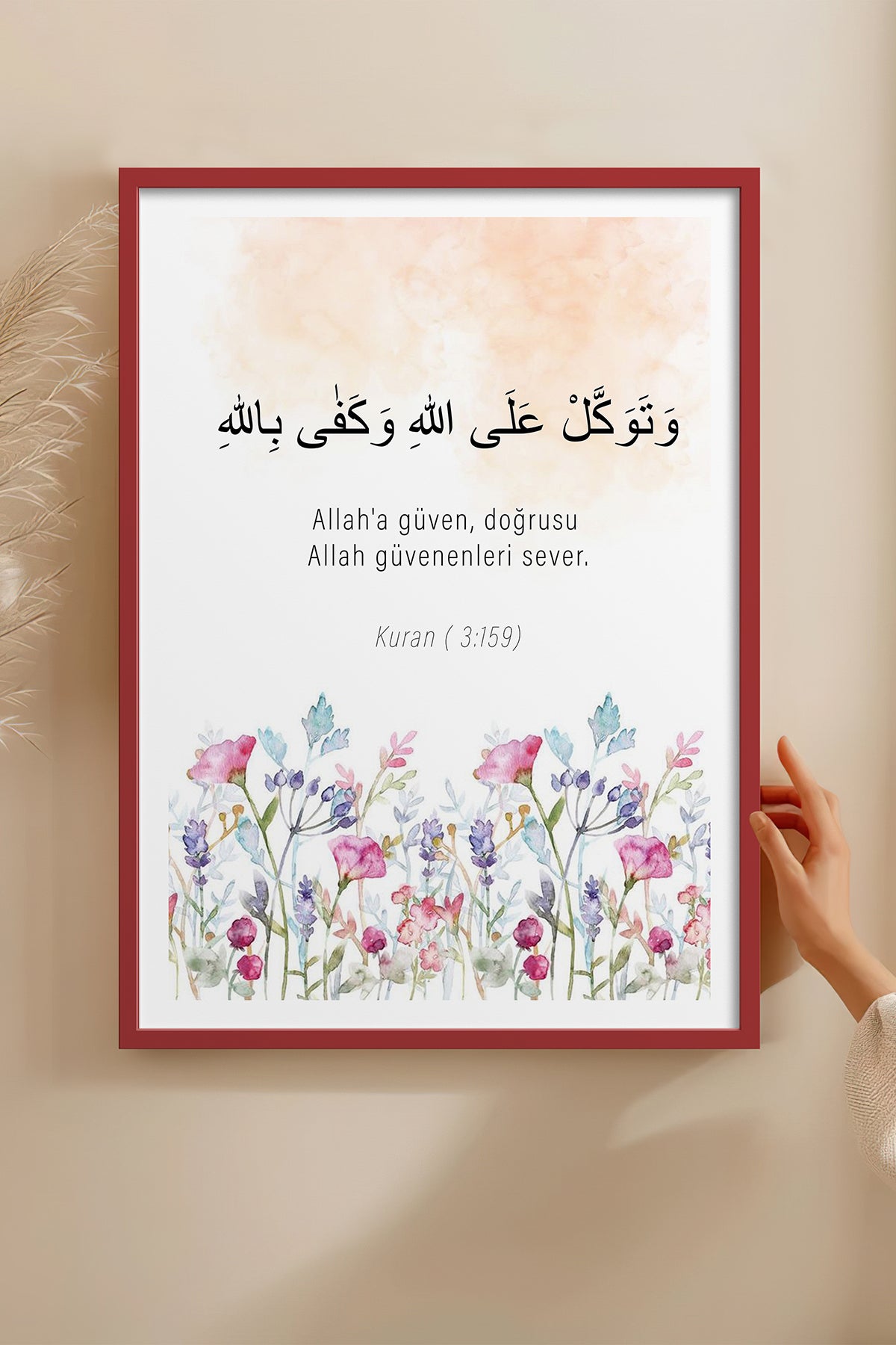 HOMEPACK Ahşap Çerçeveli Tablo Çerçeveli Poster Sanatsal Modern Duvar Dekoru TK-1271