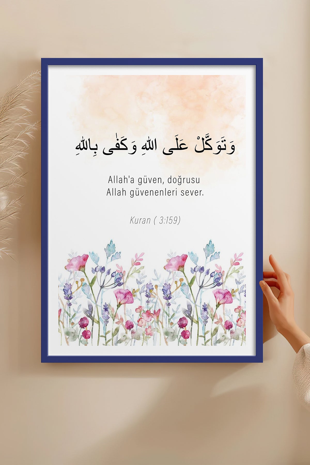 HOMEPACK Ahşap Çerçeveli Tablo Çerçeveli Poster Sanatsal Modern Duvar Dekoru TK-1271