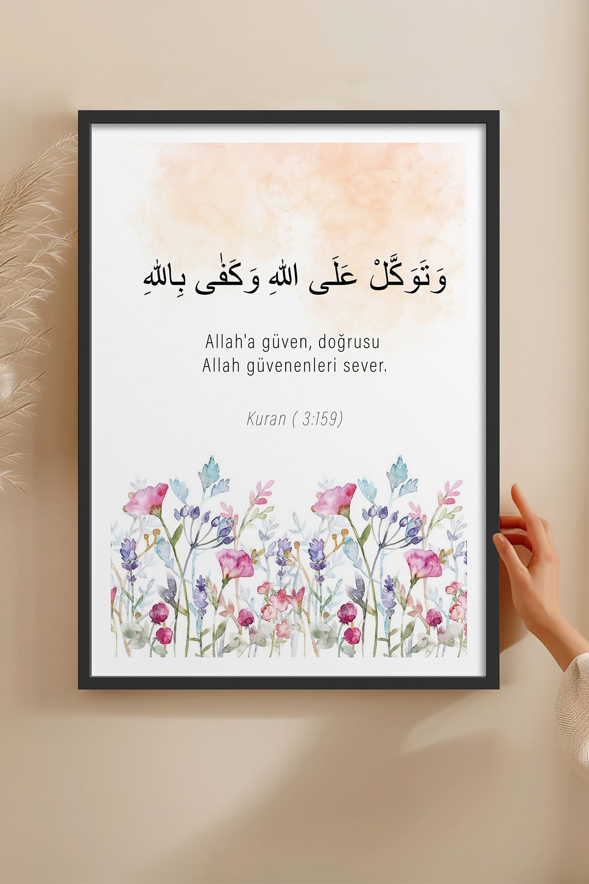 HOMEPACK Ahşap Çerçeveli Tablo Çerçeveli Poster Sanatsal Modern Duvar Dekoru TK-1271