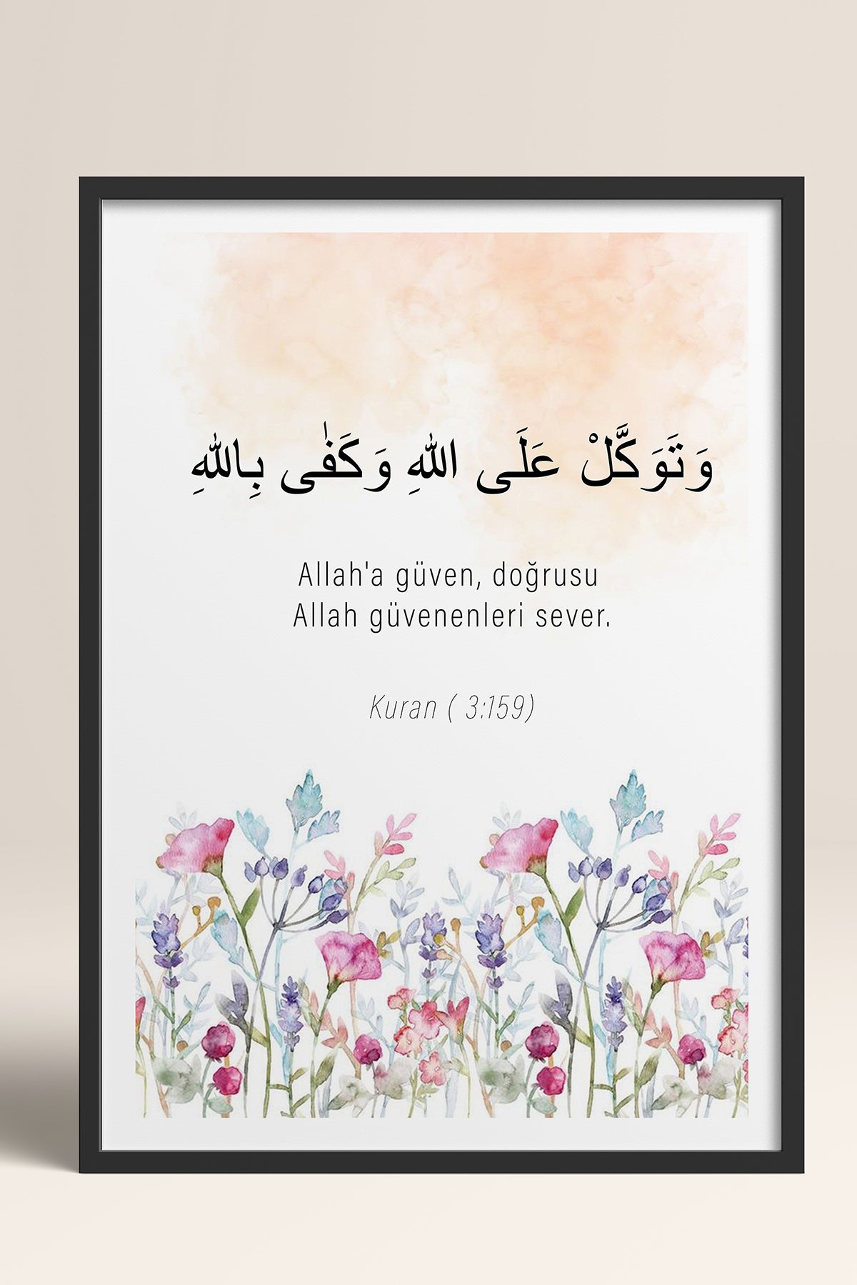 HOMEPACK Ahşap Çerçeveli Tablo Çerçeveli Poster Sanatsal Modern Duvar Dekoru TK-1271