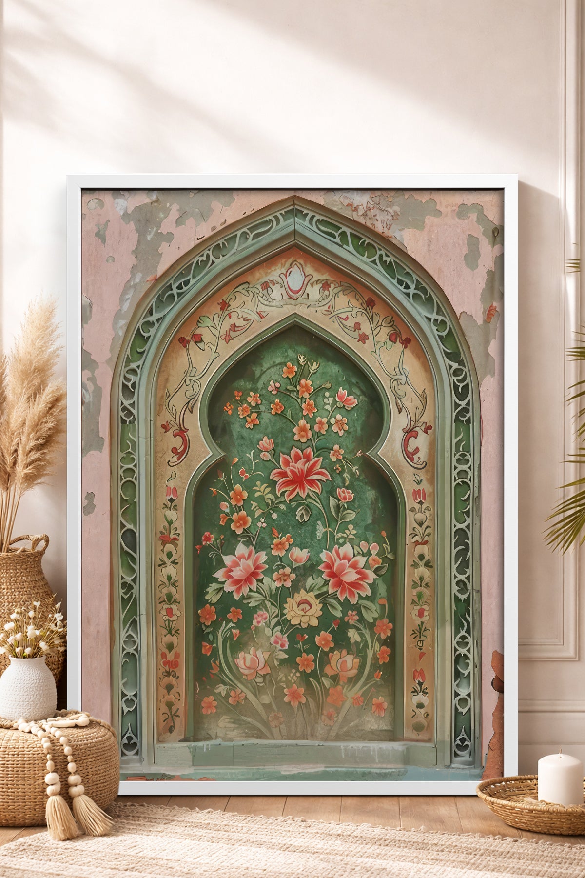 HOMEPACK Ahşap Çerçeveli Tablo Çerçeveli Poster Sanatsal Modern Duvar Dekoru TK-1282