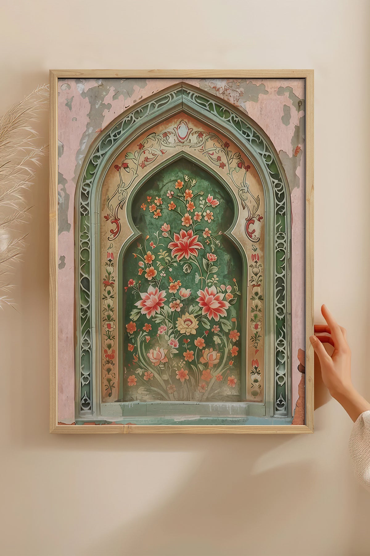HOMEPACK Ahşap Çerçeveli Tablo Çerçeveli Poster Sanatsal Modern Duvar Dekoru TK-1282