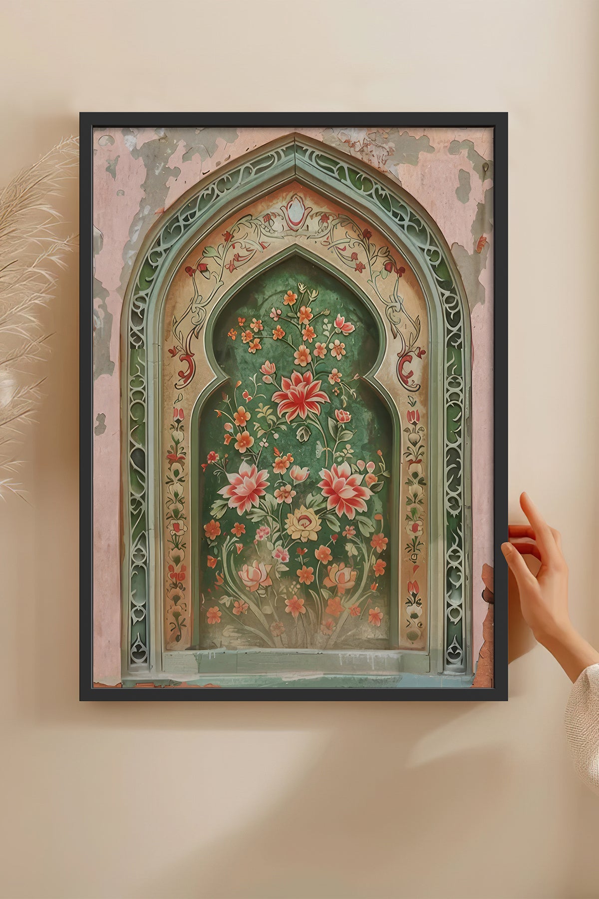 HOMEPACK Ahşap Çerçeveli Tablo Çerçeveli Poster Sanatsal Modern Duvar Dekoru TK-1282