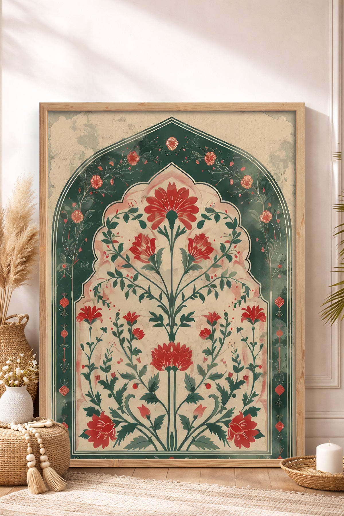 HOMEPACK Ahşap Çerçeveli Tablo Çerçeveli Poster Sanatsal Modern Duvar Dekoru TK-1284
