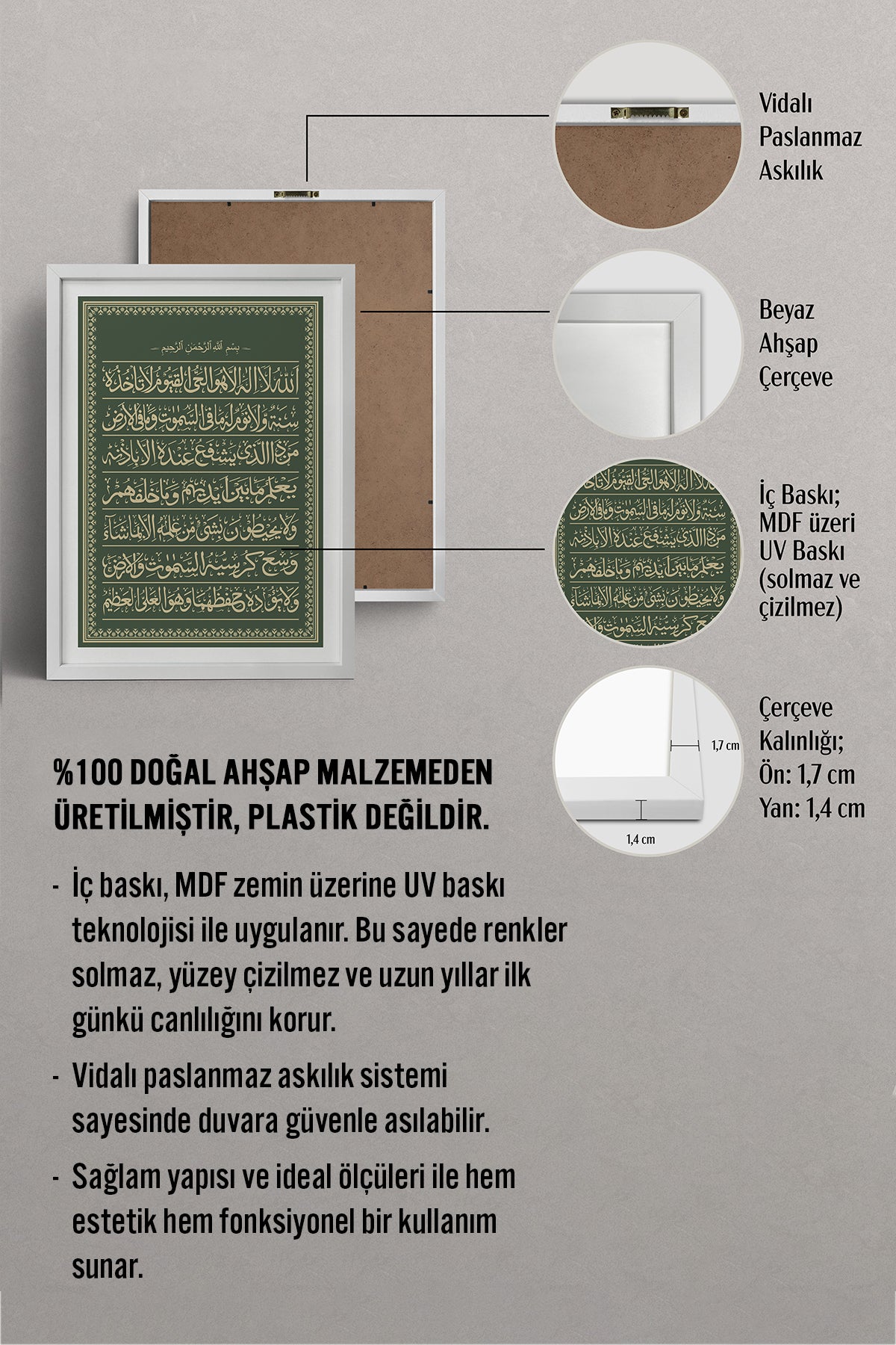 HOMEPACK Ahşap Çerçeveli Tablo Çerçeveli Poster Sanatsal Modern Duvar Dekoru TK-1285