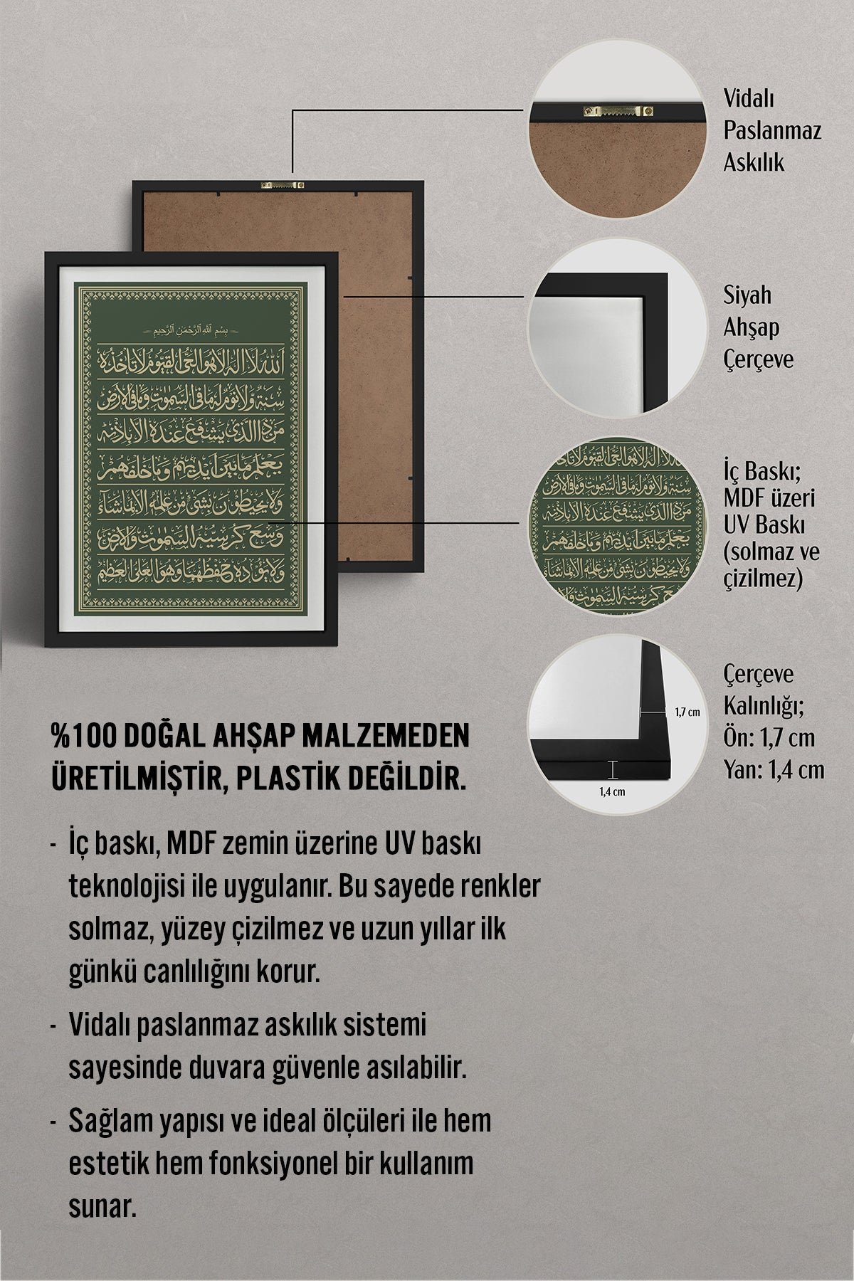 HOMEPACK Ahşap Çerçeveli Tablo Çerçeveli Poster Sanatsal Modern Duvar Dekoru TK-1285