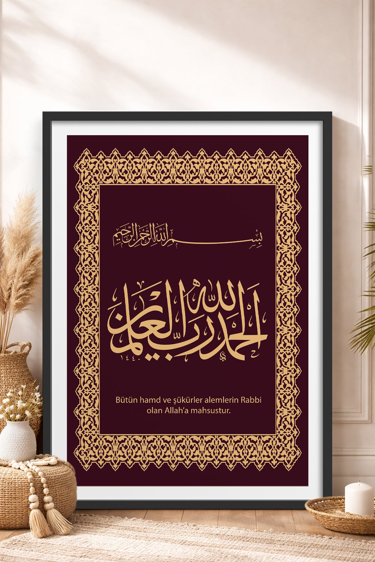 HOMEPACK Ahşap Çerçeveli Tablo Çerçeveli Poster Sanatsal Modern Duvar Dekoru TK-1286