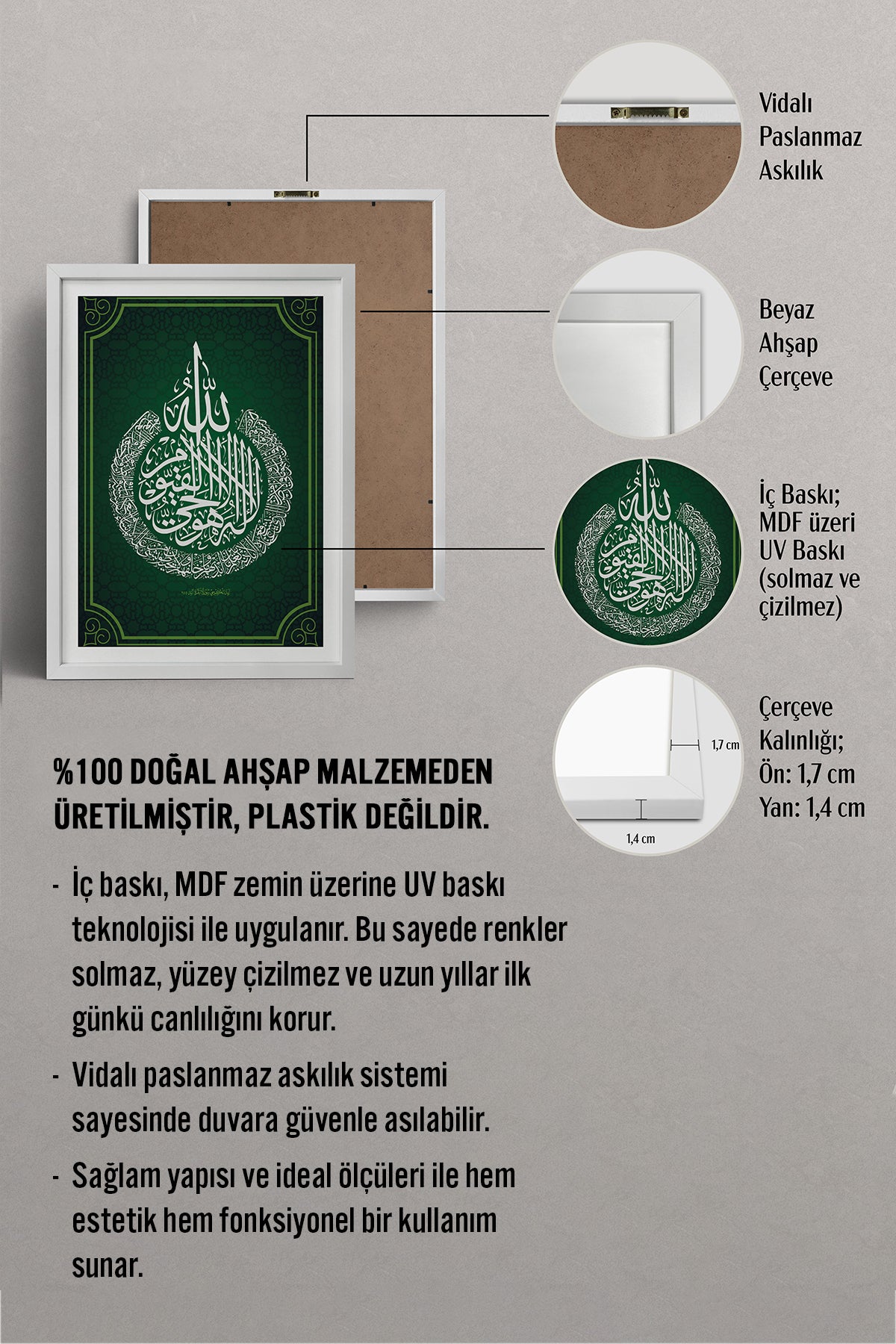 HOMEPACK Ahşap Çerçeveli Tablo Çerçeveli Poster Sanatsal Modern Duvar Dekoru TK-1289