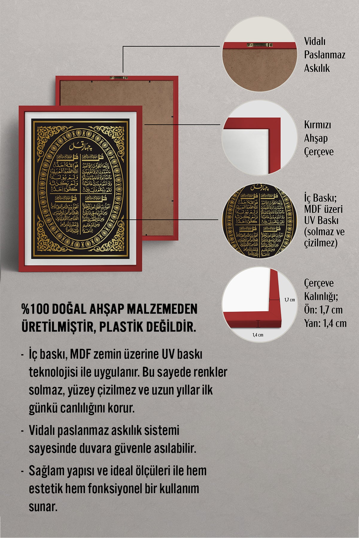 HOMEPACK Ahşap Çerçeveli Tablo Çerçeveli Poster Sanatsal Modern Duvar Dekoru TK-1290