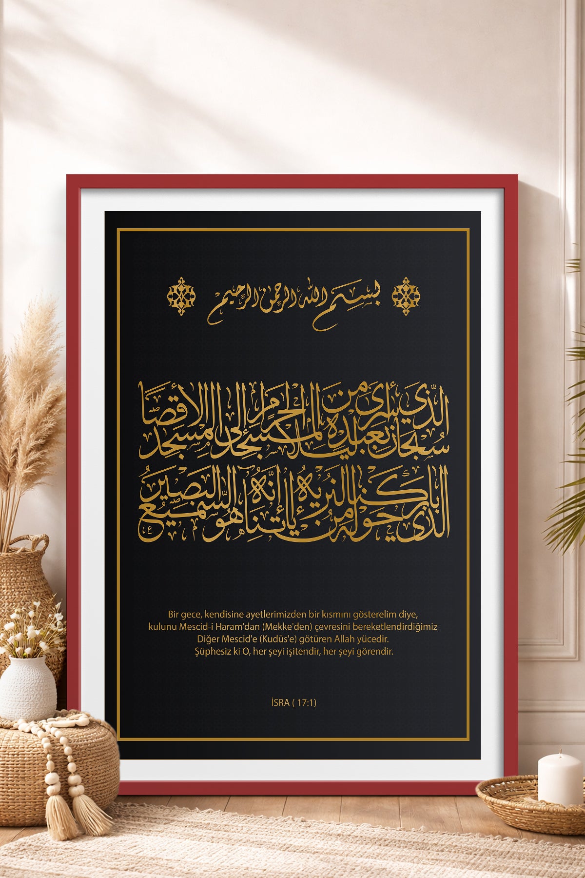 HOMEPACK Ahşap Çerçeveli Tablo Çerçeveli Poster Sanatsal Modern Duvar Dekoru TK-1291