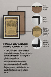 HOMEPACK Ahşap Çerçeveli Tablo Çerçeveli Poster Sanatsal Modern Duvar Dekoru TK-1292