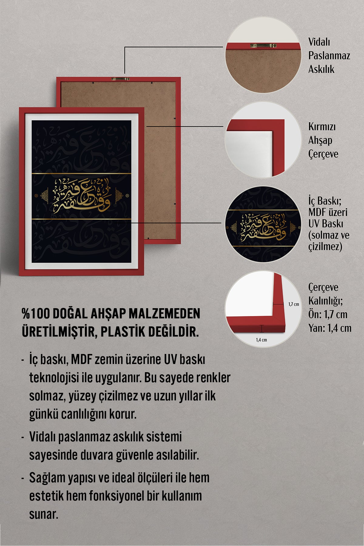 HOMEPACK Ahşap Çerçeveli Tablo Çerçeveli Poster Sanatsal Modern Duvar Dekoru TK-1296