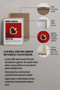 HOMEPACK Ahşap Çerçeveli Tablo Çerçeveli Poster Sanatsal Modern Duvar Dekoru TK-1298