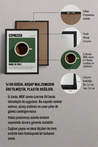 HOMEPACK Ahşap Çerçeveli Tablo Çerçeveli Poster Sanatsal Modern Duvar Dekoru TK-1300