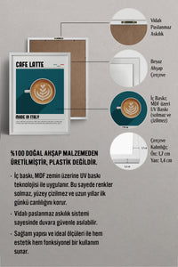 HOMEPACK Ahşap Çerçeveli Tablo Çerçeveli Poster Sanatsal Modern Duvar Dekoru TK-1301
