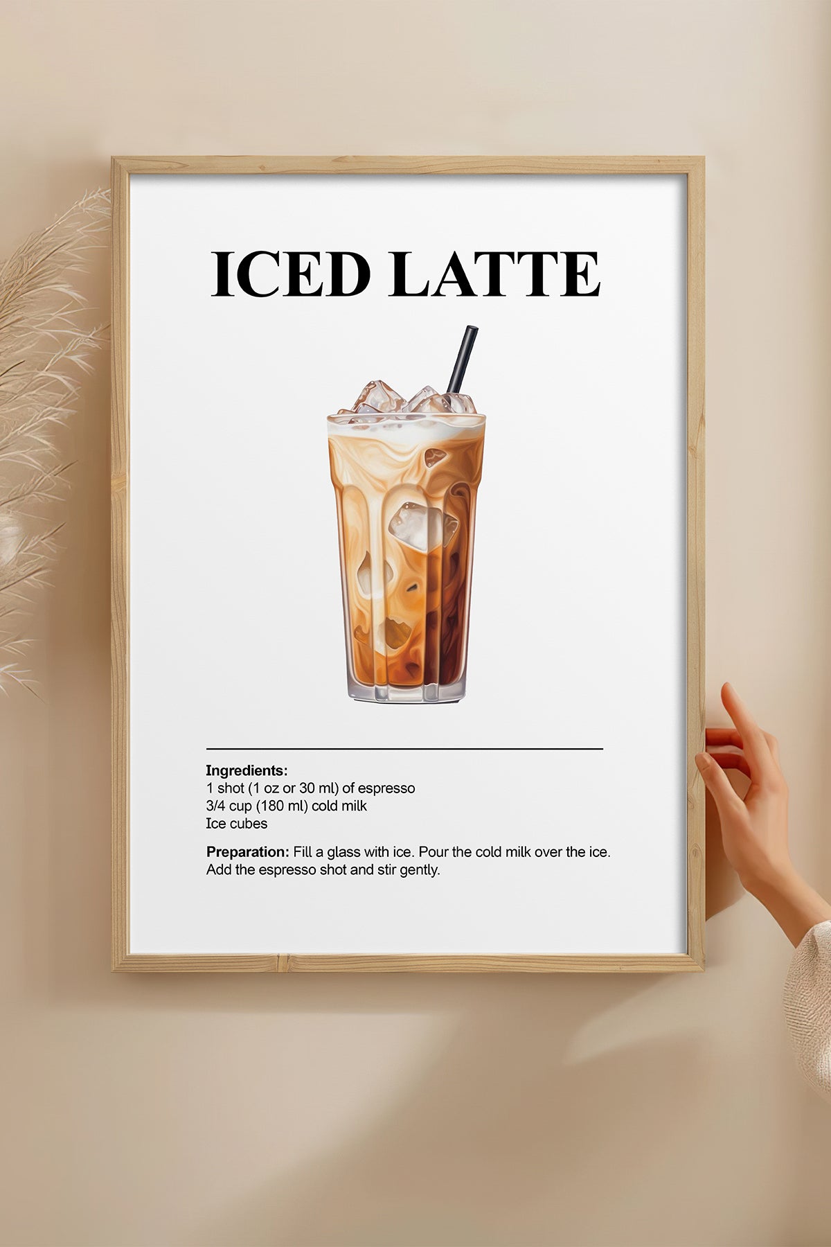 HOMEPACK Ahşap Çerçeveli Tablo Çerçeveli Poster Sanatsal Modern Duvar Dekoru TK-1305