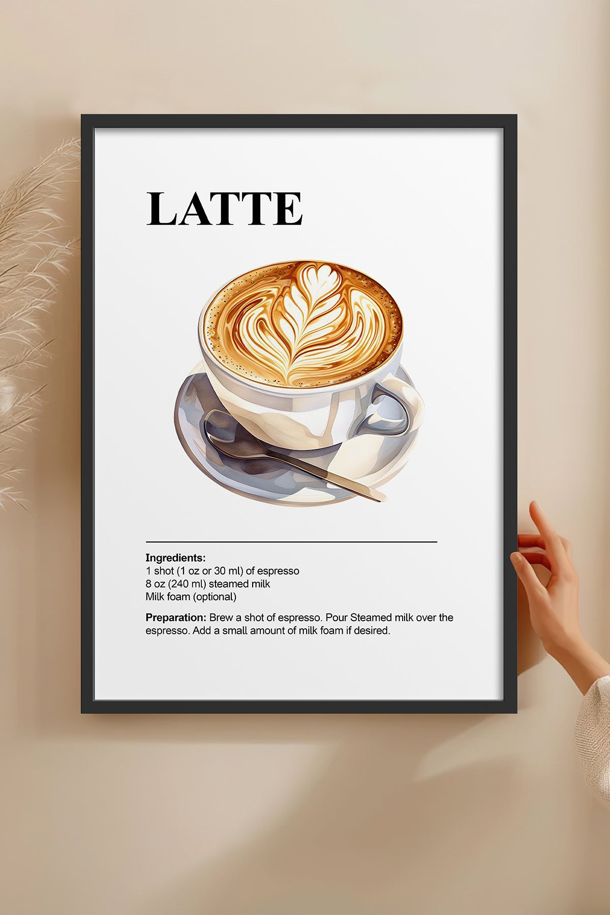 HOMEPACK Ahşap Çerçeveli Tablo Çerçeveli Poster Sanatsal Modern Duvar Dekoru TK-1307