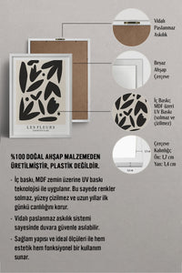 HOMEPACK Ahşap Çerçeveli Tablo Çerçeveli Poster Sanatsal Modern Duvar Dekoru TK-1385