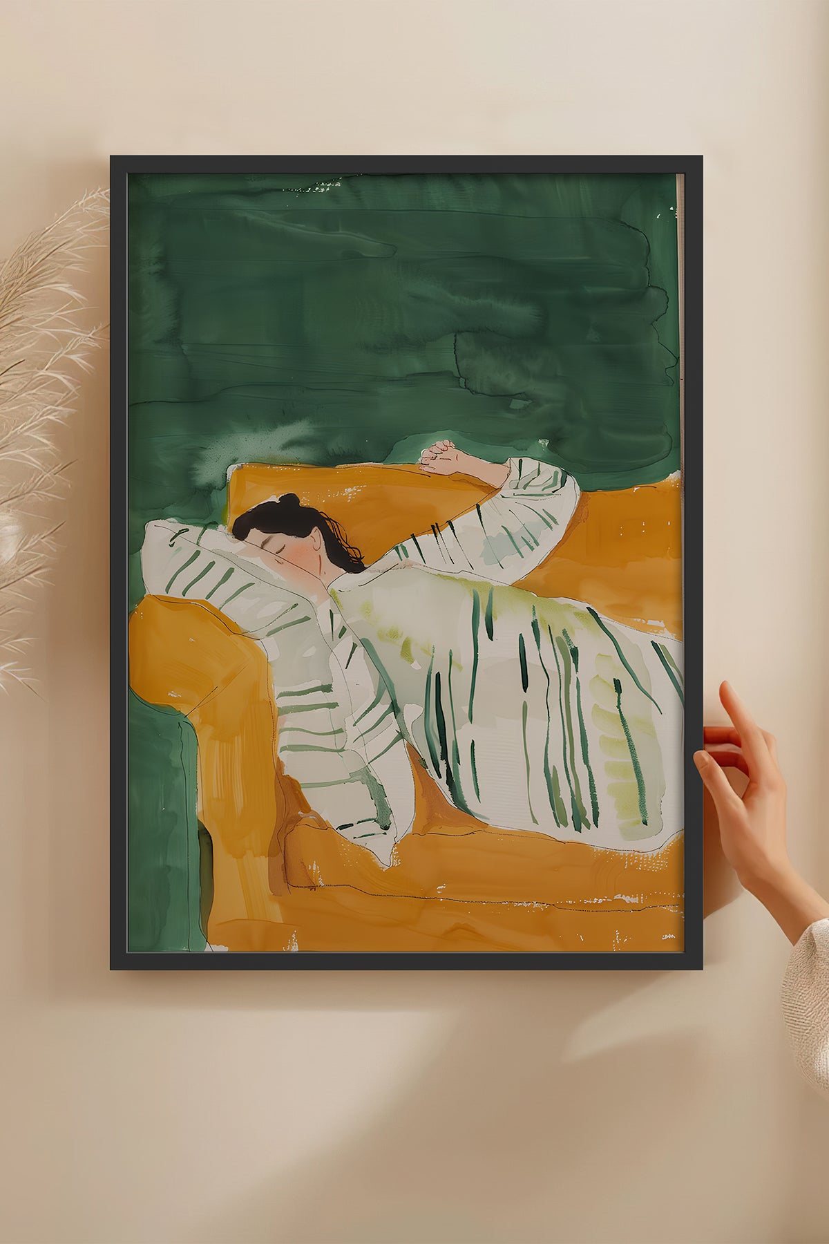 HOMEPACK Ahşap Çerçeveli Tablo Çerçeveli Poster Sanatsal Modern Duvar Dekoru TK-1390