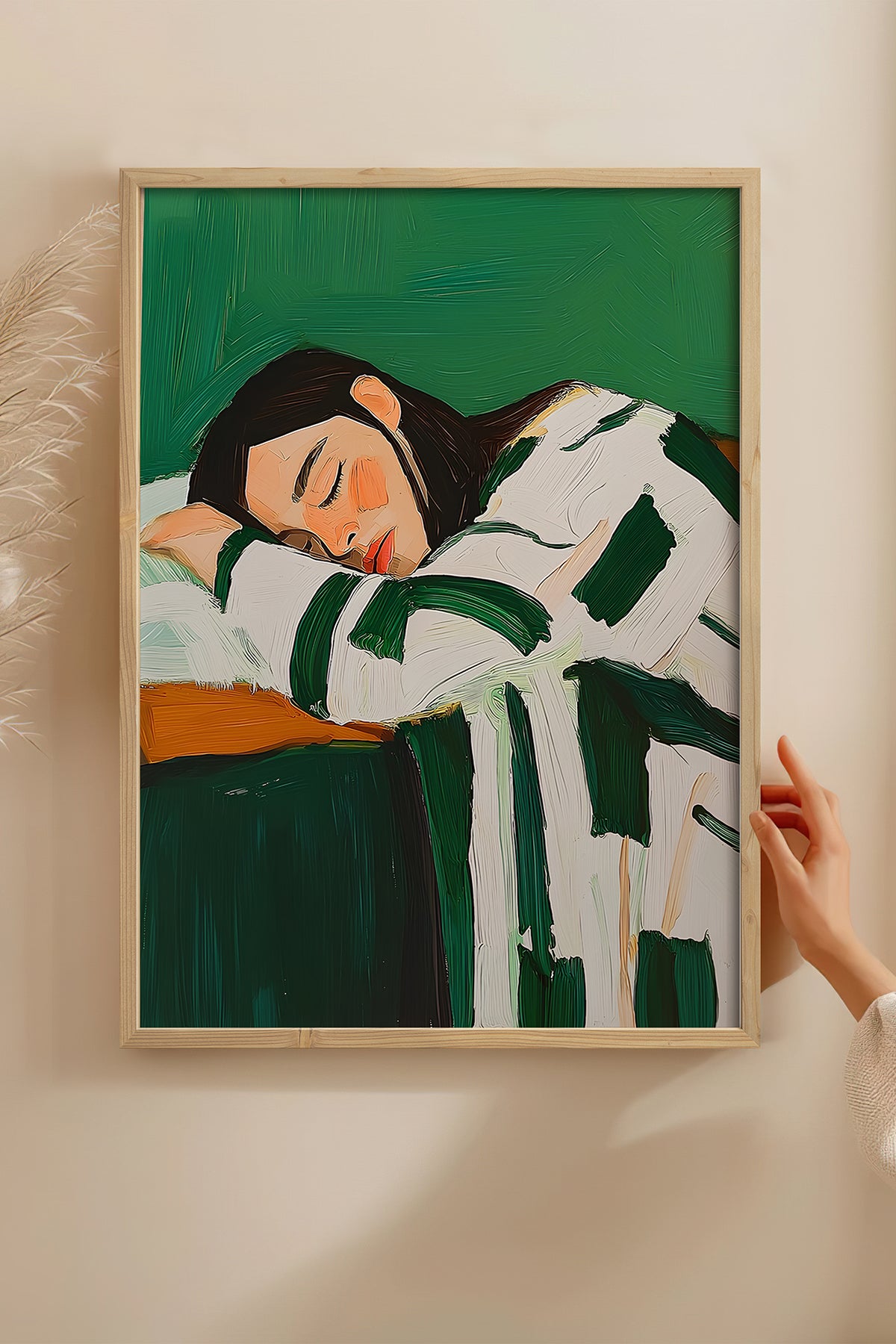 HOMEPACK Ahşap Çerçeveli Tablo Çerçeveli Poster Sanatsal Modern Duvar Dekoru TK-1392