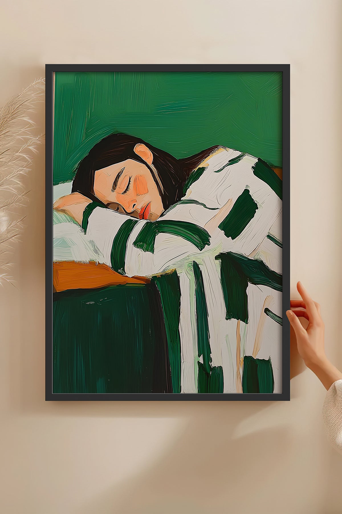 HOMEPACK Ahşap Çerçeveli Tablo Çerçeveli Poster Sanatsal Modern Duvar Dekoru TK-1392