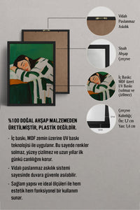 HOMEPACK Ahşap Çerçeveli Tablo Çerçeveli Poster Sanatsal Modern Duvar Dekoru TK-1392