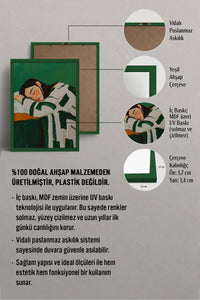 HOMEPACK Ahşap Çerçeveli Tablo Çerçeveli Poster Sanatsal Modern Duvar Dekoru TK-1392