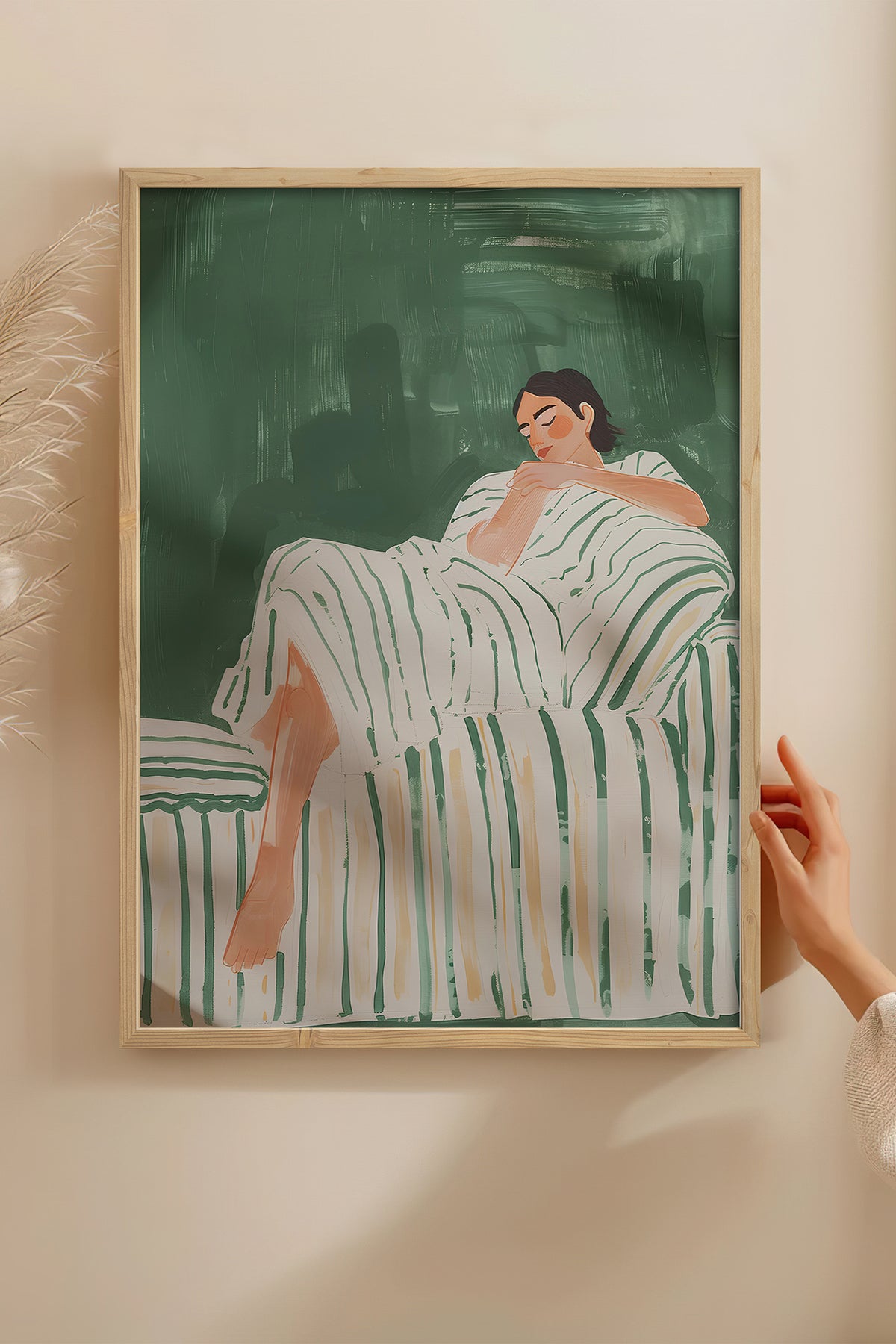 HOMEPACK Ahşap Çerçeveli Tablo Çerçeveli Poster Sanatsal Modern Duvar Dekoru TK-1395