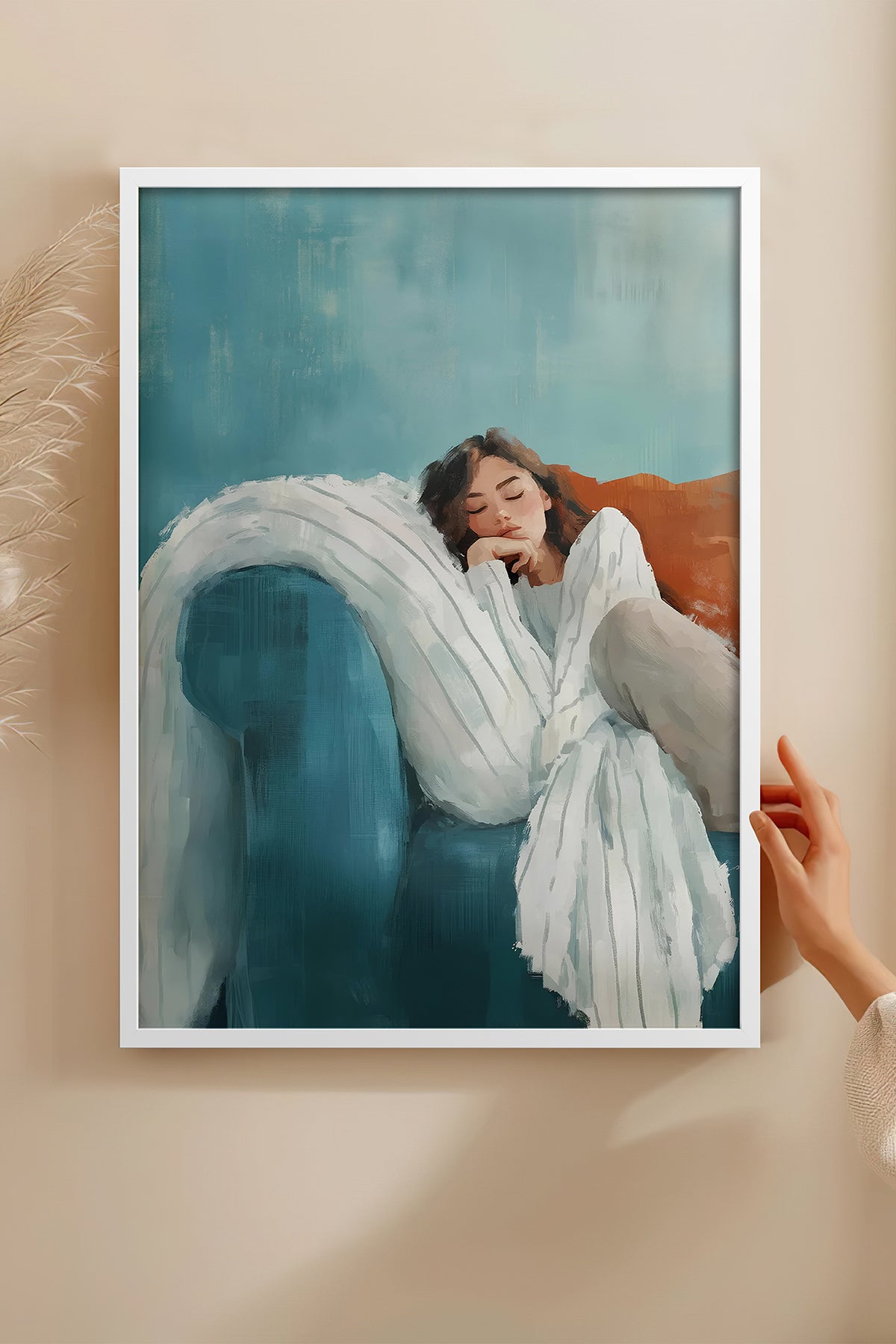 HOMEPACK Ahşap Çerçeveli Tablo Çerçeveli Poster Sanatsal Modern Duvar Dekoru TK-1397
