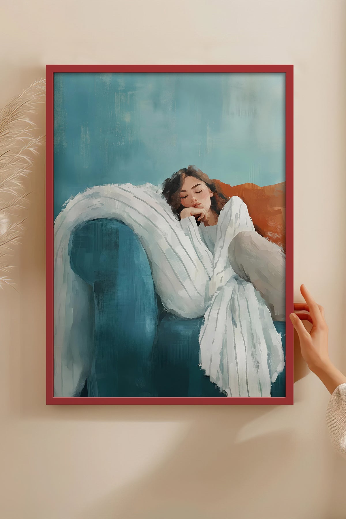 HOMEPACK Ahşap Çerçeveli Tablo Çerçeveli Poster Sanatsal Modern Duvar Dekoru TK-1397