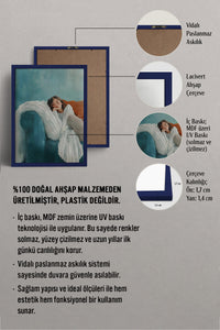HOMEPACK Ahşap Çerçeveli Tablo Çerçeveli Poster Sanatsal Modern Duvar Dekoru TK-1397