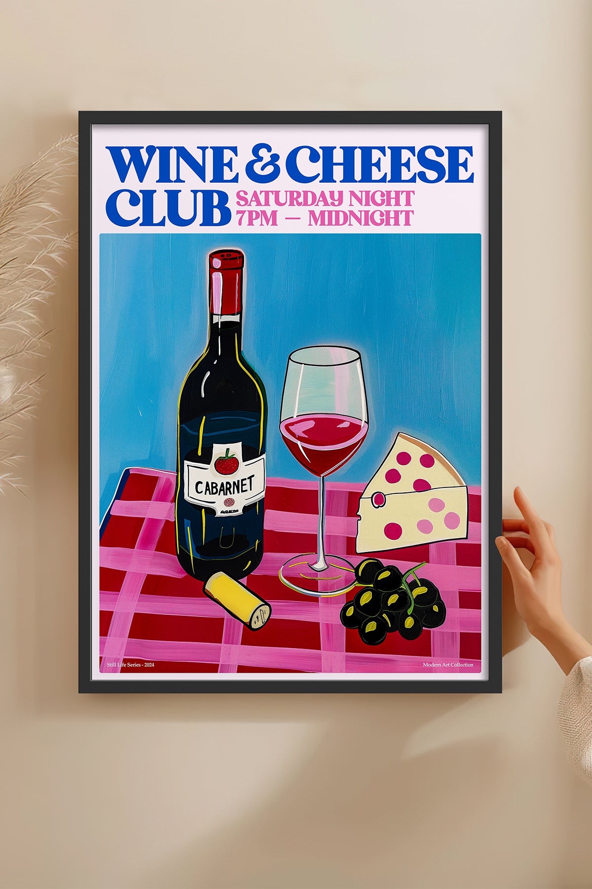 HOMEPACK Ahşap Çerçeveli Tablo Çerçeveli Poster Sanatsal Modern Duvar Dekoru TK-1407