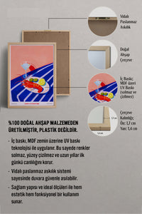 HOMEPACK Ahşap Çerçeveli Tablo Çerçeveli Poster Sanatsal Modern Duvar Dekoru TK-1408