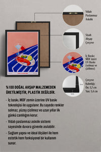 HOMEPACK Ahşap Çerçeveli Tablo Çerçeveli Poster Sanatsal Modern Duvar Dekoru TK-1408