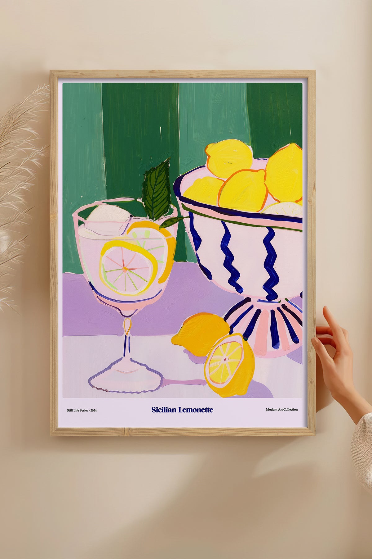 HOMEPACK Ahşap Çerçeveli Tablo Çerçeveli Poster Sanatsal Modern Duvar Dekoru TK-1409