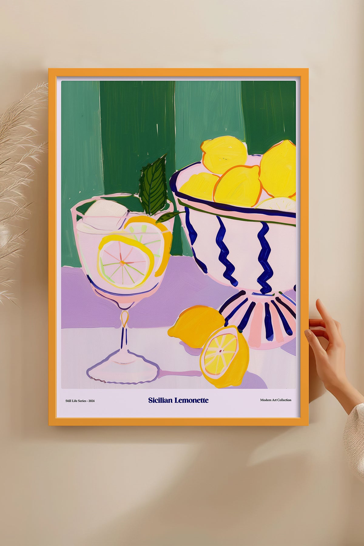 HOMEPACK Ahşap Çerçeveli Tablo Çerçeveli Poster Sanatsal Modern Duvar Dekoru TK-1409