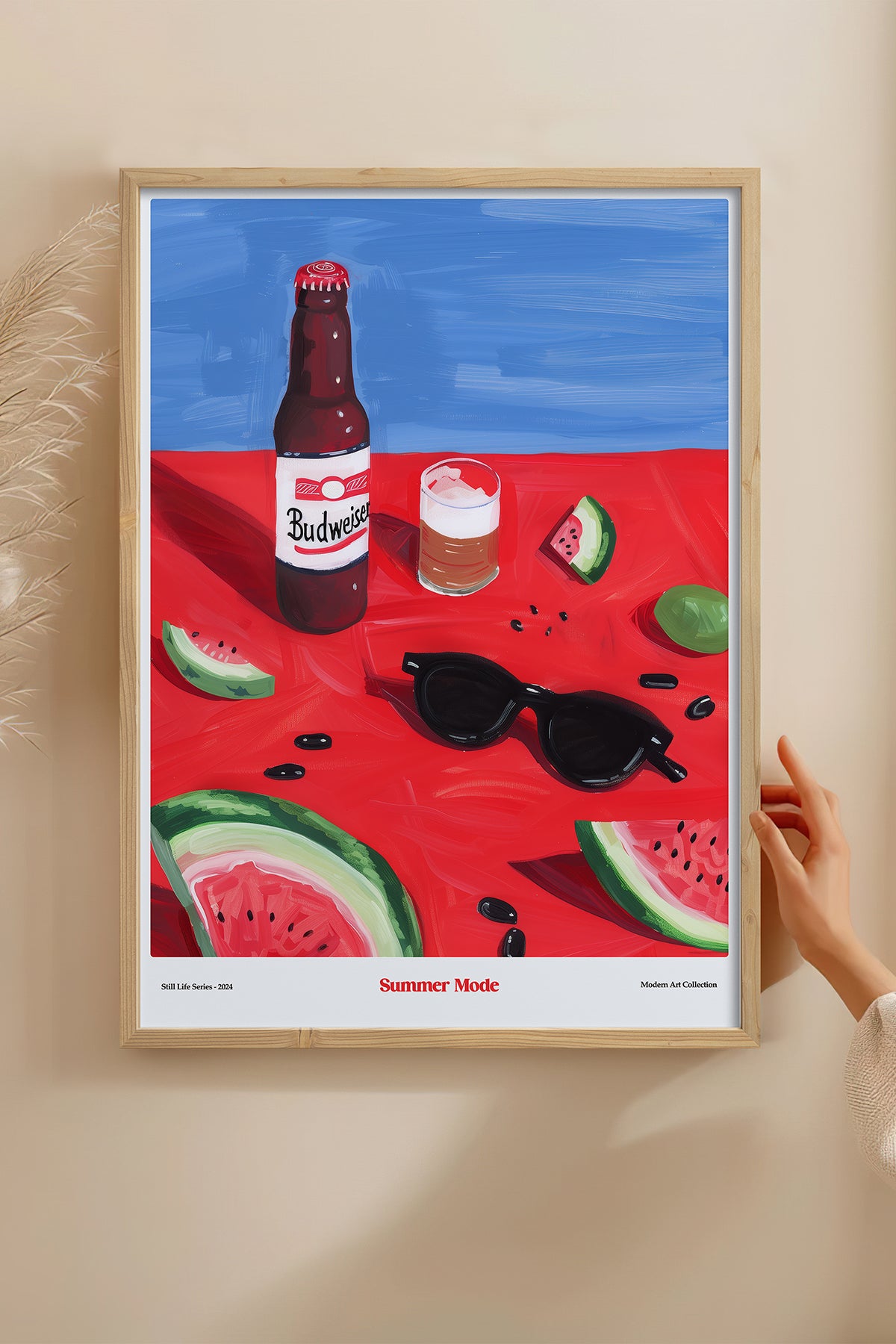 HOMEPACK Ahşap Çerçeveli Tablo Çerçeveli Poster Sanatsal Modern Duvar Dekoru TK-1412